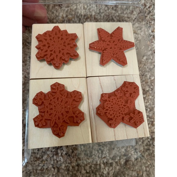 Stampin Up! Lace Snowflakes 4 piece Set 2x2 Size - Picture 4 of 7